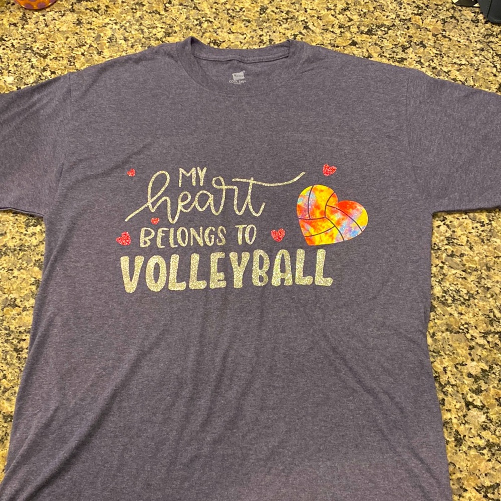 Custom Made, Sparkly Volleyball Tshirt Size Medium